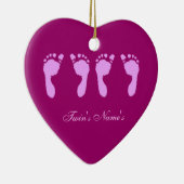 Kinderfußabdrücke (Girl Twins) (Türhänger) Keramikornament (Rechts)