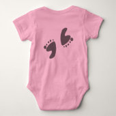 Kinderfußabdrücke in Rosa Baby Strampler (Rückseite)