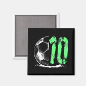 Kinderfußball 10 Jahre Junge Geburtstagsparty Magnet (Vorderseite/Rückseite)