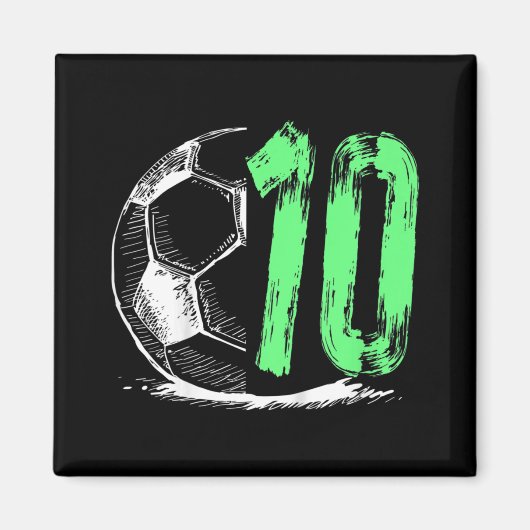 Kinderfußball 10 Jahre Junge Geburtstagsparty Magnet (Vorne)