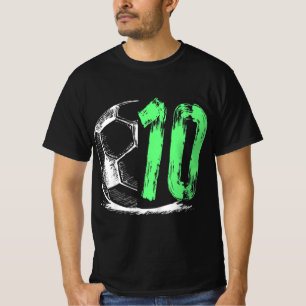 Kinderfußball 10 Jahre Junge Geburtstagsparty T-Shirt