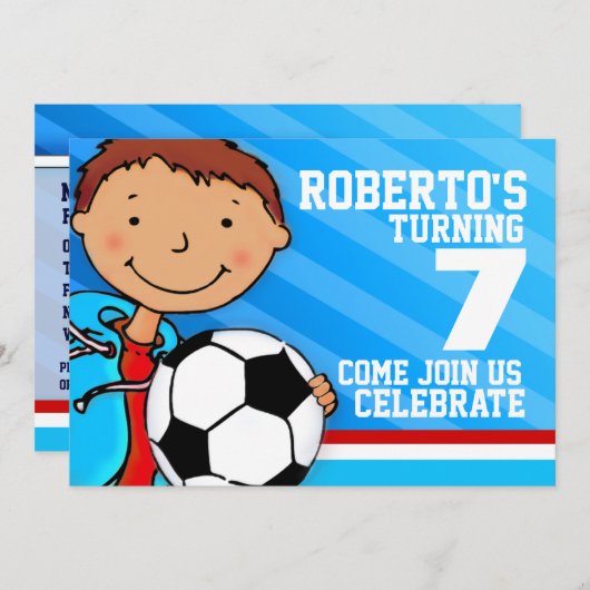 Kinderfußball/Fußball-Wettkampf-Einladung Einladung (Vorne/Hinten)
