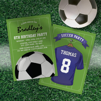 Kinderfußball Geburtstagsparty | Blue Jersey Einladung