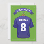 Kinderfußball Geburtstagsparty | Blue Jersey Einladung (Vorderseite)