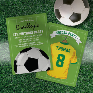 Kinderfußball Geburtstagsparty | Brasilien Jersey Einladung