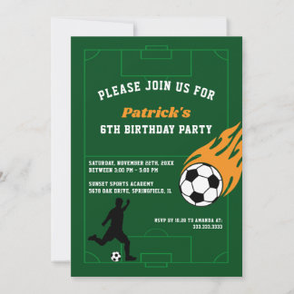 Kinderfußball Geburtstagsparty Einladung