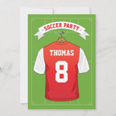 Kinderfußball Geburtstagsparty | Red White Jersey Einladung (Vorderseite)