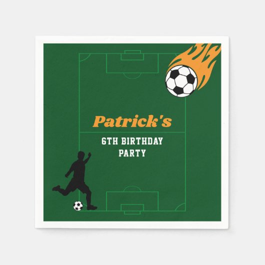 Kinderfußball Geburtstagsparty Serviette (Vorderseite)