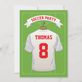 Kinderfußball Geburtstagsparty | White Jersey Einladung (Vorderseite)