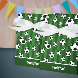 Kinderfußball-Muster auf grünen Streifen Geburtsta Geschenkschachtel