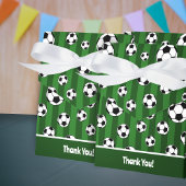 Kinderfußball-Muster auf grünen Streifen Geburtsta Geschenkschachtel