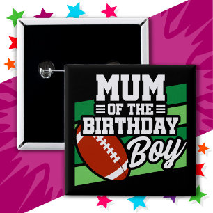Kinderfußball Party Mama des Geburtstagskinder Button