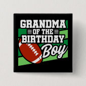 Kinderfußball-Party Oma des Geburtstagsjungen Button (Vorderseite)