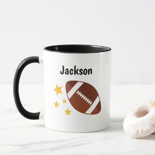 Kinderfußballsteine Personalisiert Tasse (Mit Donut)