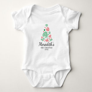 Kinderfüße, die Weihnachtsbaum formen Baby Strampler