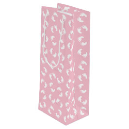 Kinderfußspuren, Babyfuß, Fußspuren, rosa Girl Geschenktüte Für Weinflaschen