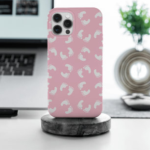 Kinderfußspuren, Babyfuß, Fußspuren, rosa Girl iPhone 15 Pro Max Hülle