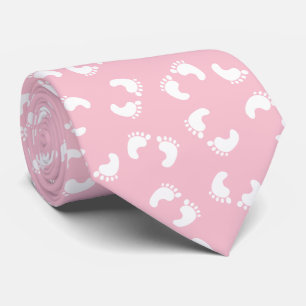 Kinderfußspuren, Babyfuß, Fußspuren, rosa Girl Krawatte