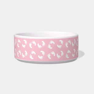 Kinderfußspuren, Babyfuß, Fußspuren, rosa Girl Napf