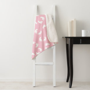 Kinderfußspuren, Babyfuß, Fußspuren, rosa Girl Sherpadecke
