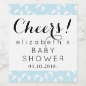 Kinderfußspuren, Fußspuren, Füße, Babydusche Weinetikett (Einzelnes Label)