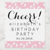 Kinderfußspuren, Fußspuren, Füße, Fuß, Geburtstag Weinetikett (Einzelnes Label)