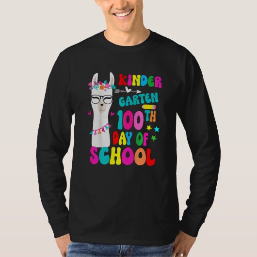 Kindergarten 100 Days Smarter No Prob Llama Teache T-Shirt (Vorderseite)