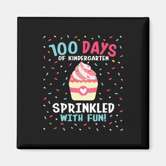 Kindergarten 100 Tage Schulmädchen sprinkled Fu Magnet (Vorne)