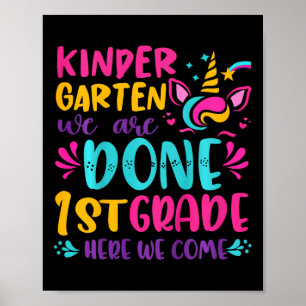 Kindergarten, 1. Klasse am letzten Schultag Poster