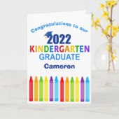 Kindergarten 2022 Niedlicher Abschluss Karte (Gelbe Blume)