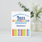Kindergarten 2023 Niedlicher Abschluss Postkarte (Stehend Vorderseite)
