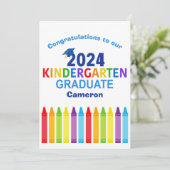 Kindergarten 2024 Niedlicher Abschluss Karte (Stehend Vorderseite)