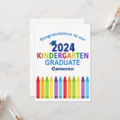 Kindergarten 2024 Niedlicher Abschluss Karte (Vorderseite/Rückseite Beispiel)