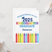 Kindergarten 2025 Niedlicher Abschluss Karte (Vorderseite/Rückseite Beispiel)