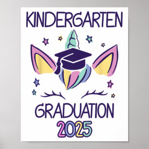 Kindergarten Abschluss 2025 Einhorn Kindergarten Poster