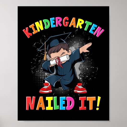 Kindergarten Abschluss 2025 Jungen Kinder Dabbing Poster (Vorne)