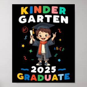 Kindergarten Abschluss 2025 Jungen Kinder Graduate Poster