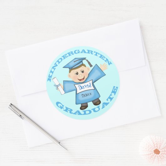 Kindergarten-Abschluss-Aufkleber Runder Aufkleber (Umschlag)