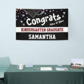 Kindergarten Abschluss Black Confetti Foto Banner (Messeveranstaltung)
