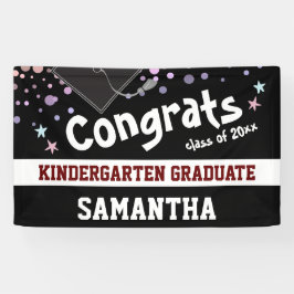 Kindergarten Abschluss Black Confetti Foto Banner