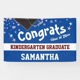 Kindergarten Abschluss blue Confetti Foto Banner