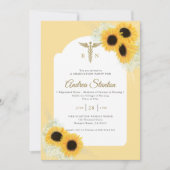 Kindergarten Abschluss Caduceum Sonnenblumen Rahme Einladung (Vorderseite)