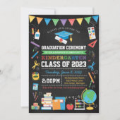 Kindergarten-Abschluss-Chalkboard - Jedes Jahr bea Einladung (Vorderseite)