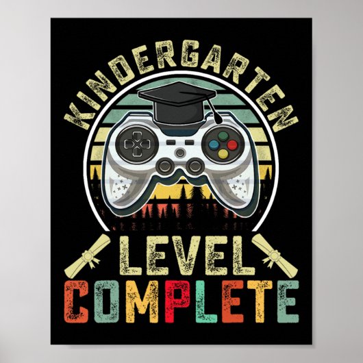 Kindergarten Abschluss der Gamer School Poster (Vorne)