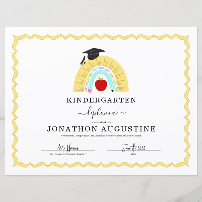 Kindergarten Abschluss Diplom (Vorderseite)