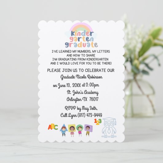 Kindergarten Abschluss Einladung (Stehend Vorderseite)