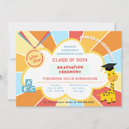 Kindergarten Abschluss Einladung (Vorderseite)