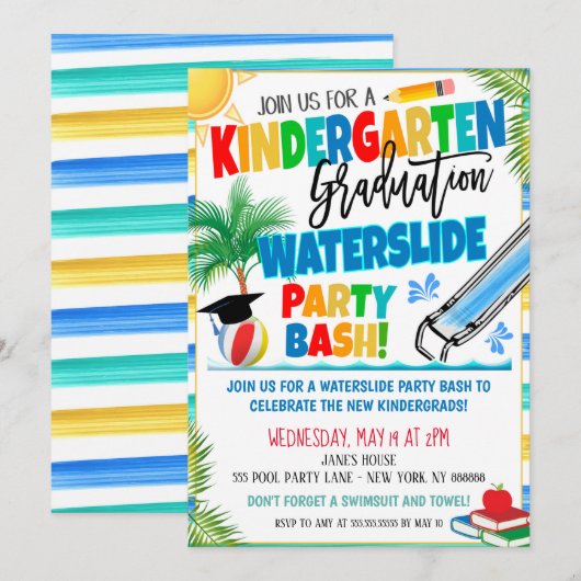 Kindergarten Abschluss Einladung (Vorne/Hinten)