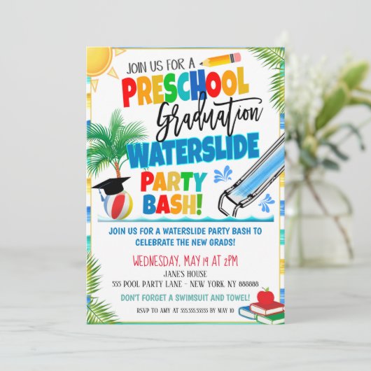 Kindergarten Abschluss Einladung (Stehend Vorderseite)