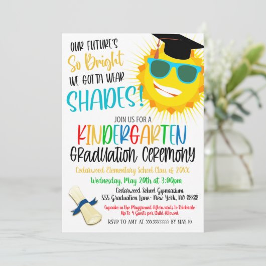 Kindergarten Abschluss Einladung (Stehend Vorderseite)